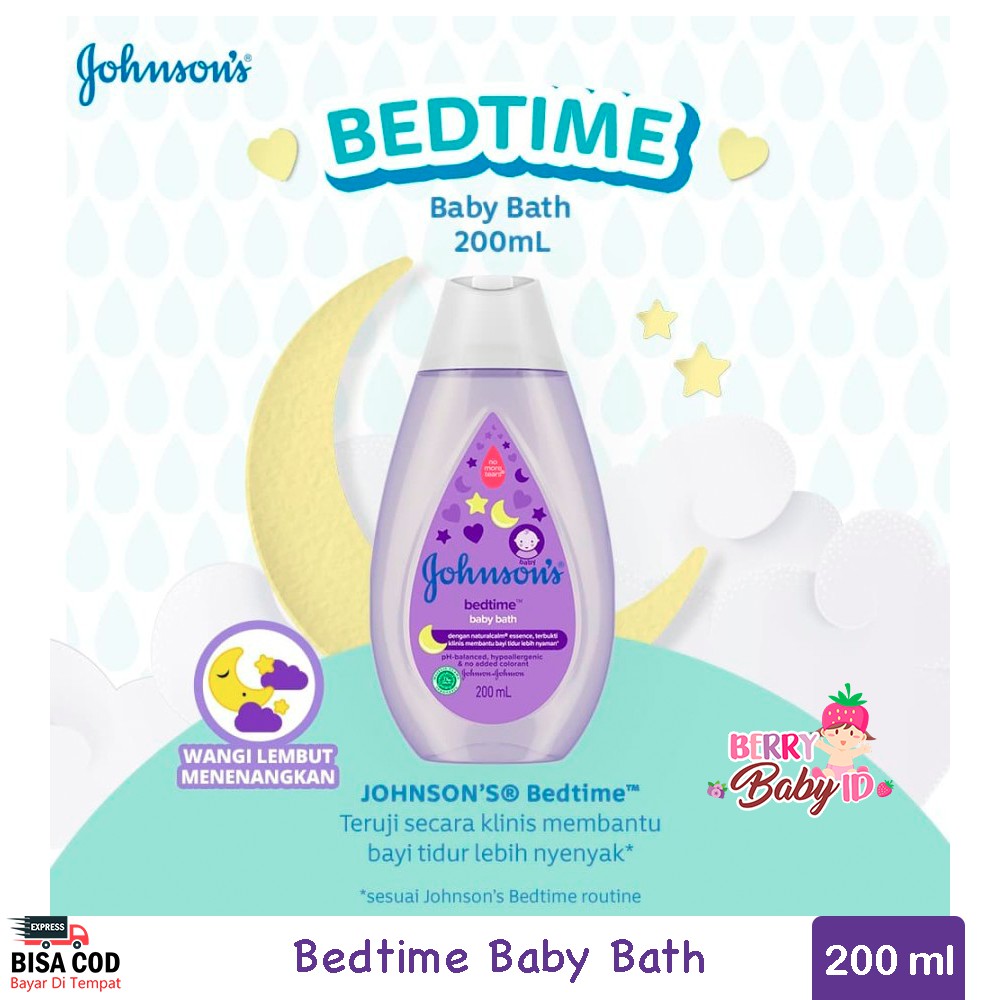 Johnson's Bedtime Baby Bath Sabun Cair Bayi 200 ml Johnsons Berry Mart