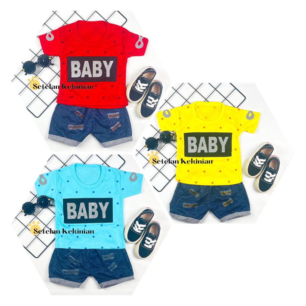 [SK] Setelan Baby Laki Laki Baju Bayi Ecer Casual Kasual Setelan Anak Harga Grosir Karakter Set Anak