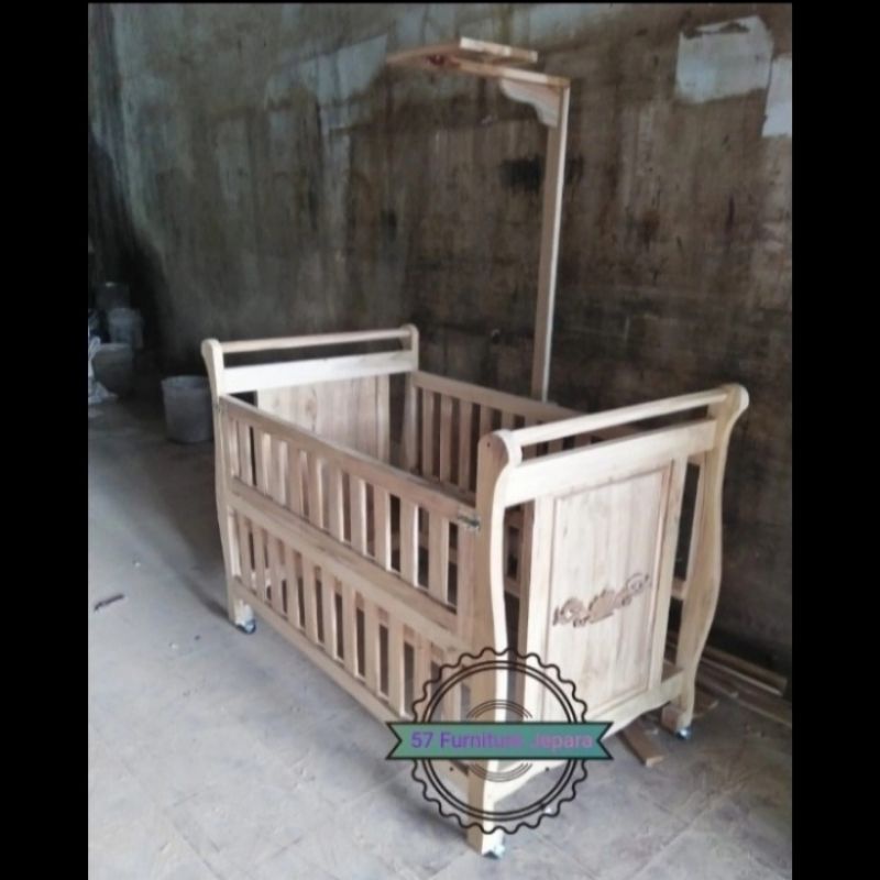 Ranjang Box Tempat Tidur Bayi Kayu Jati Mebel Jepara Mentahan