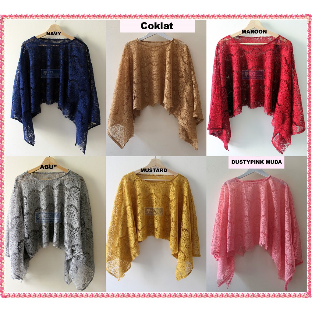 (DijaminRealPict!) Cape Brukat Renda Gliter Tebal Termurah