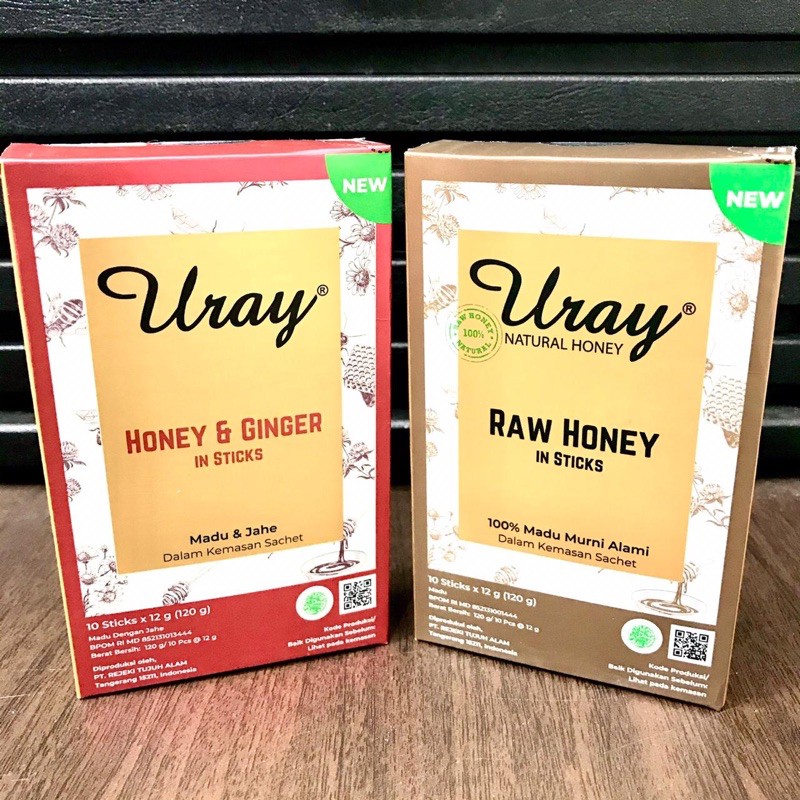 Raw Honey Uray Stick / Madu Uray Stik Paket ( Original 1dus + Ginger 1dus)