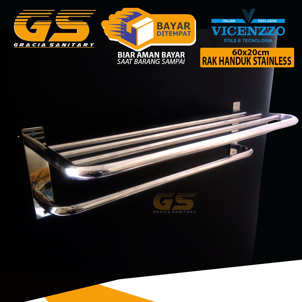 Rak Handuk Stainless Kamar mandi 4 Baris