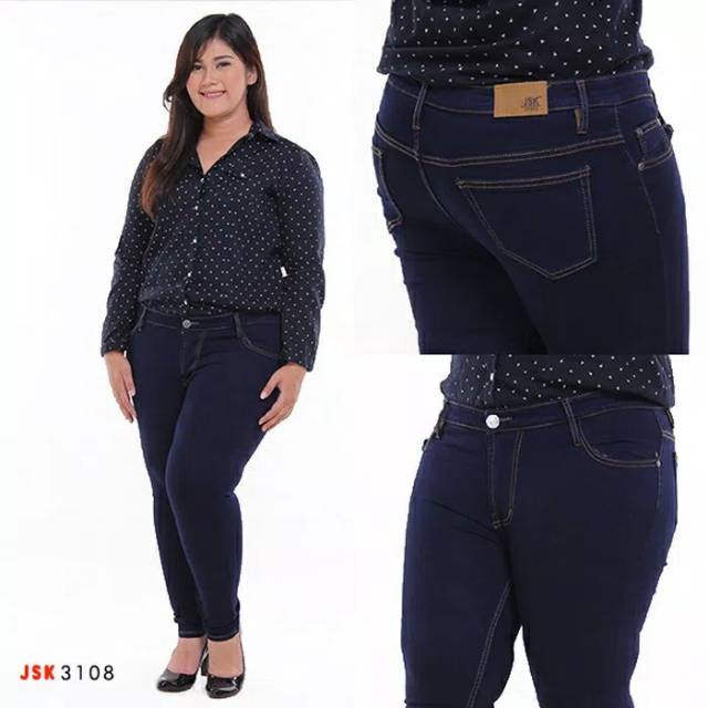 Celana Panjang Skinny Jeans Wanita Big size Jumbo Size JSK Jeans Original Denim Jeans Cewek Import