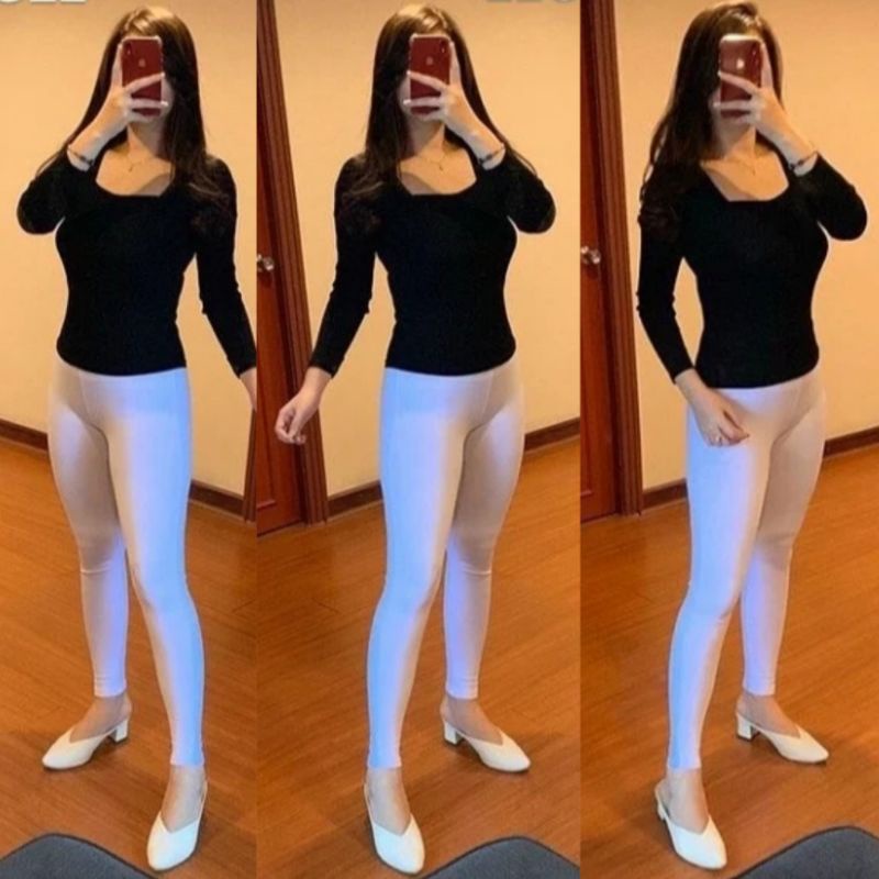 ☄️COD☄️ Legging Polos Wanita Premium Spandex Jersey Licin Fit S-XL (Bb 40-65 kg) /Leging Panjang Wanita
