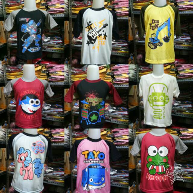Grosir Kaos anak reglan dan oblong termurah se Indonesia