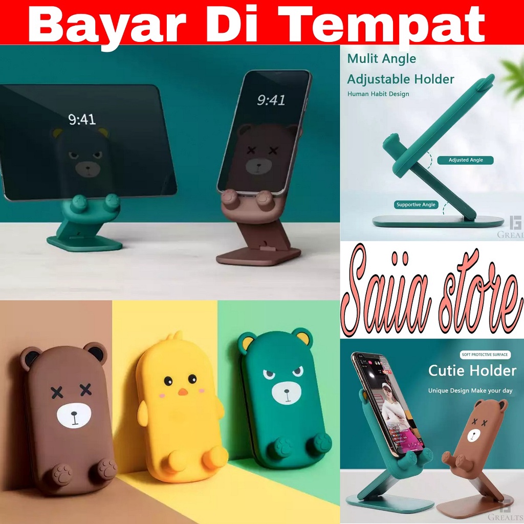 Saiia Store Holder Meja Boneka Aneka Motif Holder Handphone Holder smartphone Holder Tablet Holder Ipad