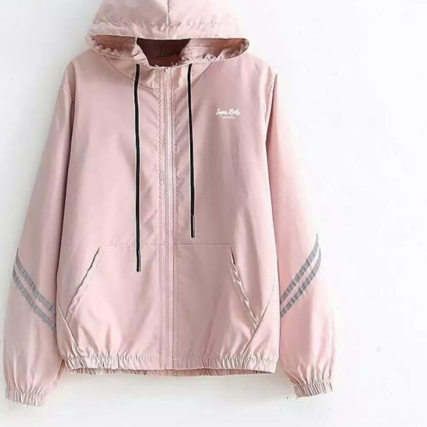 ❂ JAKET PARASUT WANITA OLAHRAGA JOGGING LARI WATERPROOF ◄