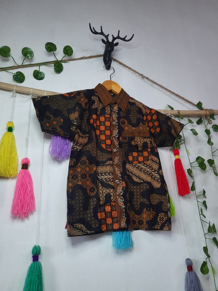Batik Couple Keluarga Sania Ruffle Ori Ndoro Jowi Dnt Motif Sekar Jagad
