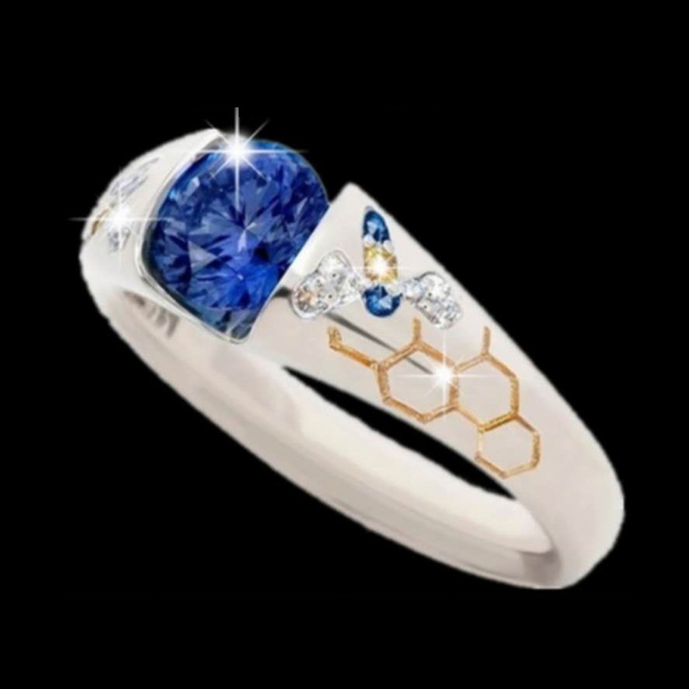 Hu Hu Hu Hu Hu Alat Bantu Pasang Kacamata♡ Cincin Wanita Desain Kupukupu Hias Sapphireberlian Imitasi Untuk Pestahadiah