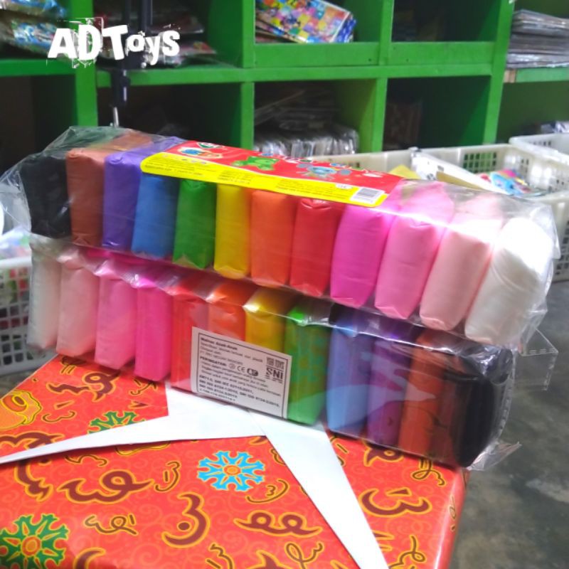 Mainan Edukasi Clay Slime Bantal 12 Warna 1Set