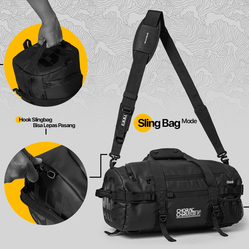 tas GYM - tas TRAVEL / MORTAL TRAVEL BAG by CHORAL.ID / TAS TRAVEL JINJING MULTIFUNSI water resist /