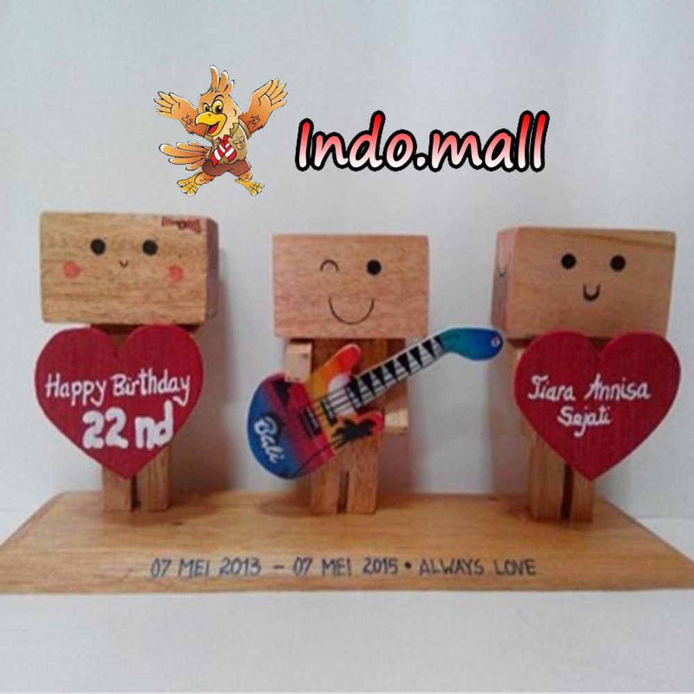 Boneka Kayu Danbo Kado Valentine Couple Romantis Anniversary Ultah Birthday Shopee Indonesia