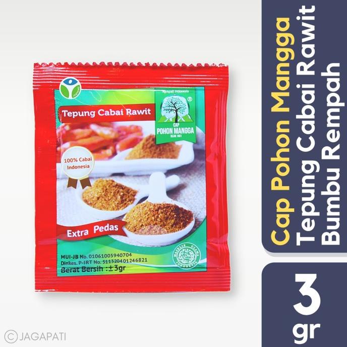 

Cap Pohon Mangga - Cabe Rawit Bubuk 3gr (Satuan) - Bubuk Cabai