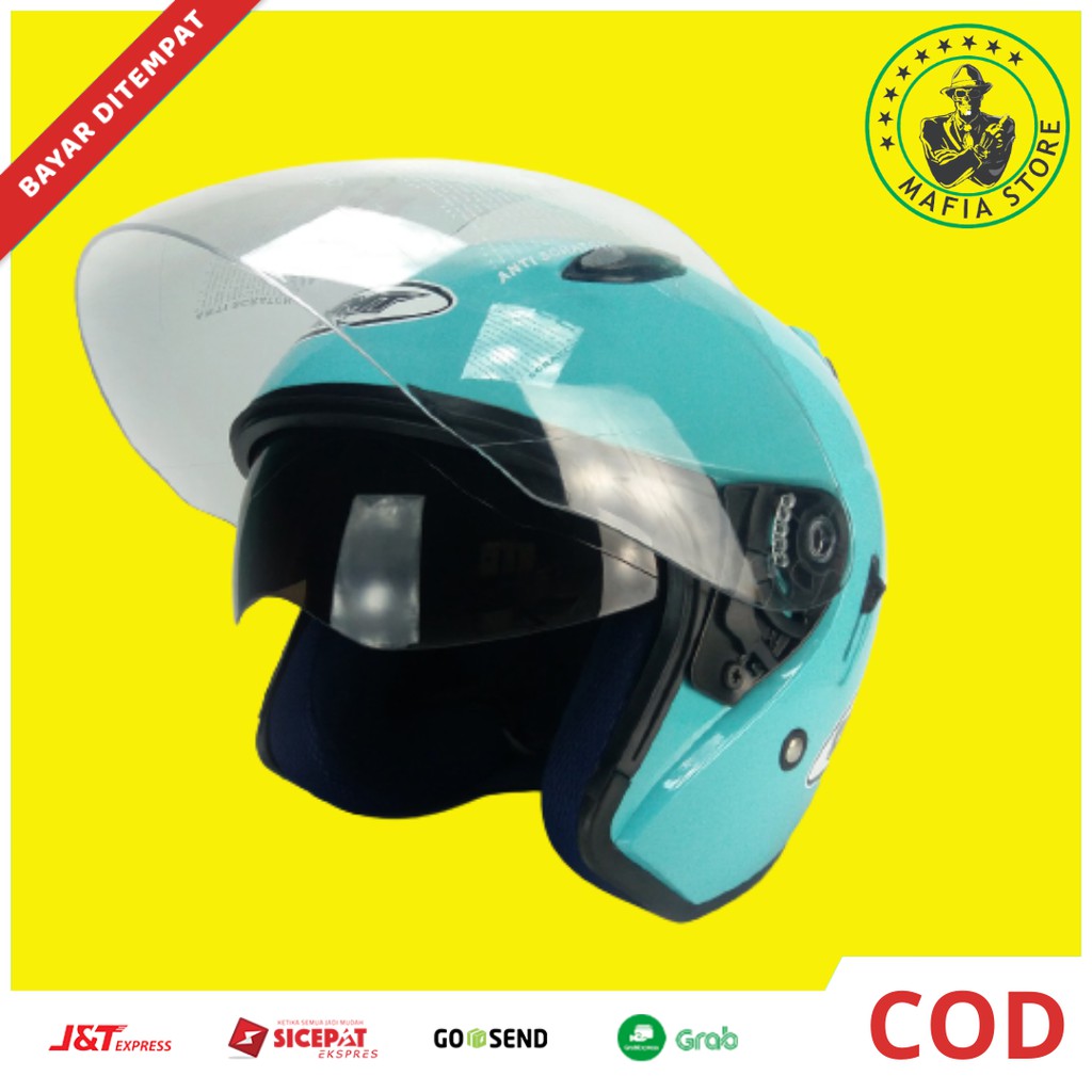 Jual Helm Half Face GMT Double Visor Shopee Indonesia