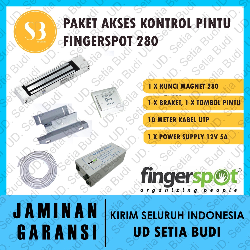 Paket Kunci Pintu Magnet / Akses Kontrol Pintu Fingerspot 280