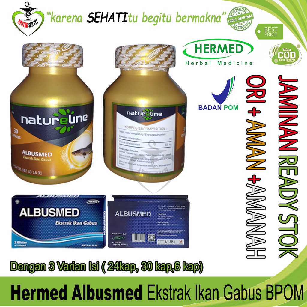 BPOM Natureline Albusmed Ekstrak Ikan Gabus Premium Mempercepat Penyembuhan Luka