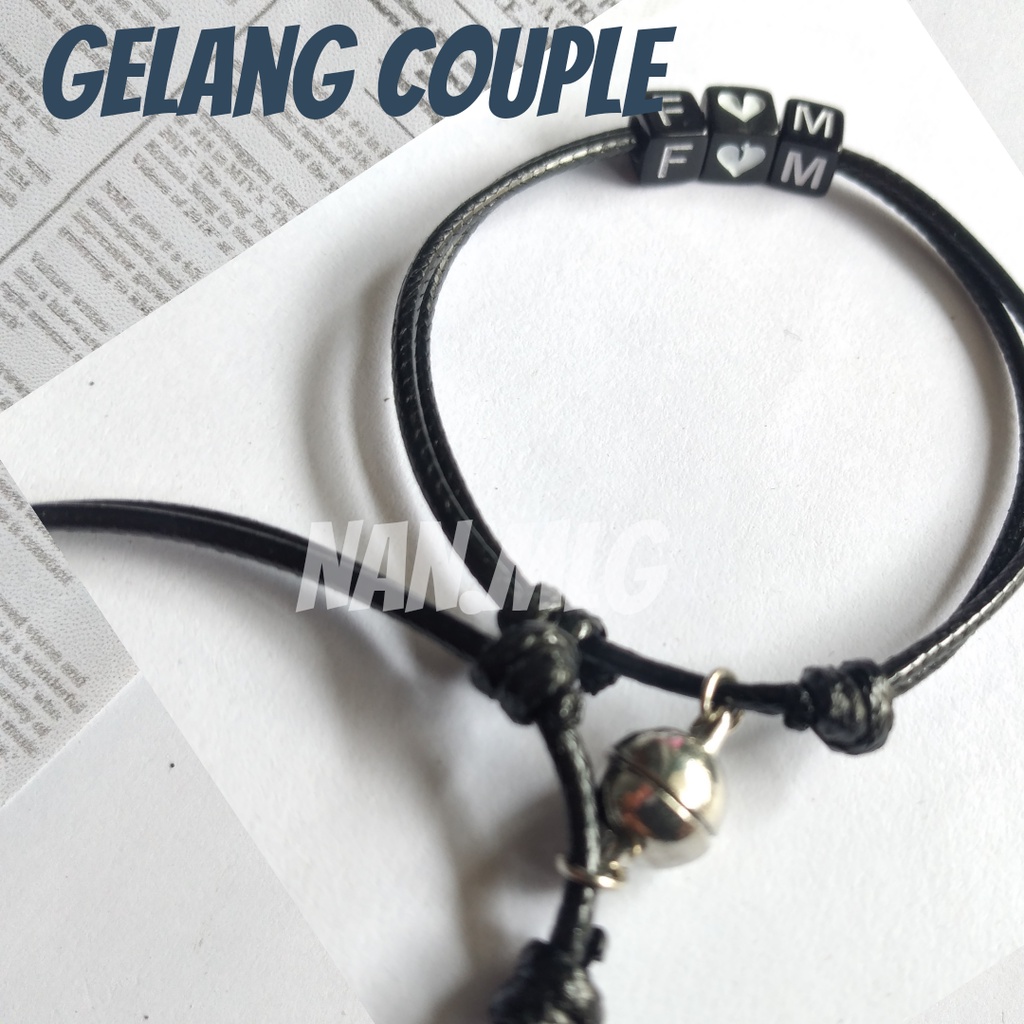 Gelang Couple Inisial Love Magnet