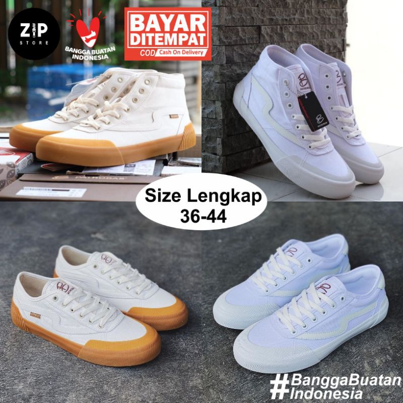 SEPATU PATROBAS IVAN TRIPLE WHITE PATROBAS EQUIP WHITE GUM LOW HIGH SNEAKER ORIGINAL PATROBAS PUTIH