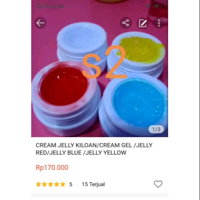 Cream jelly red/jelly blue