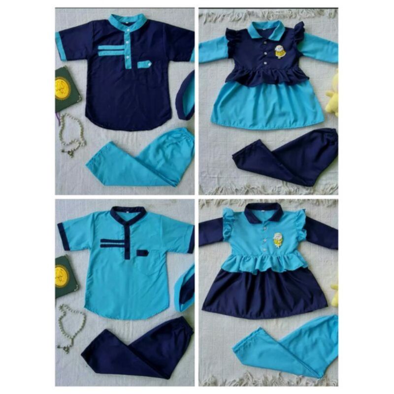 SETELAN COUPLE ANAK COWOK DAN CEWEK 1-11 TAHUN | SETELAN SERAGAM TPQ TPA TK RA SEKOLAH DLL
