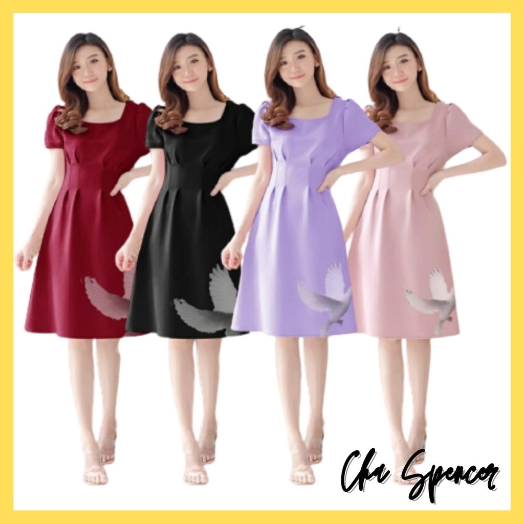 Baju Dress Lilac Pesta Natal Wanita Remaja Modern Trend Kekinian Murah Terbaru 2021 Gaun Dress Polos