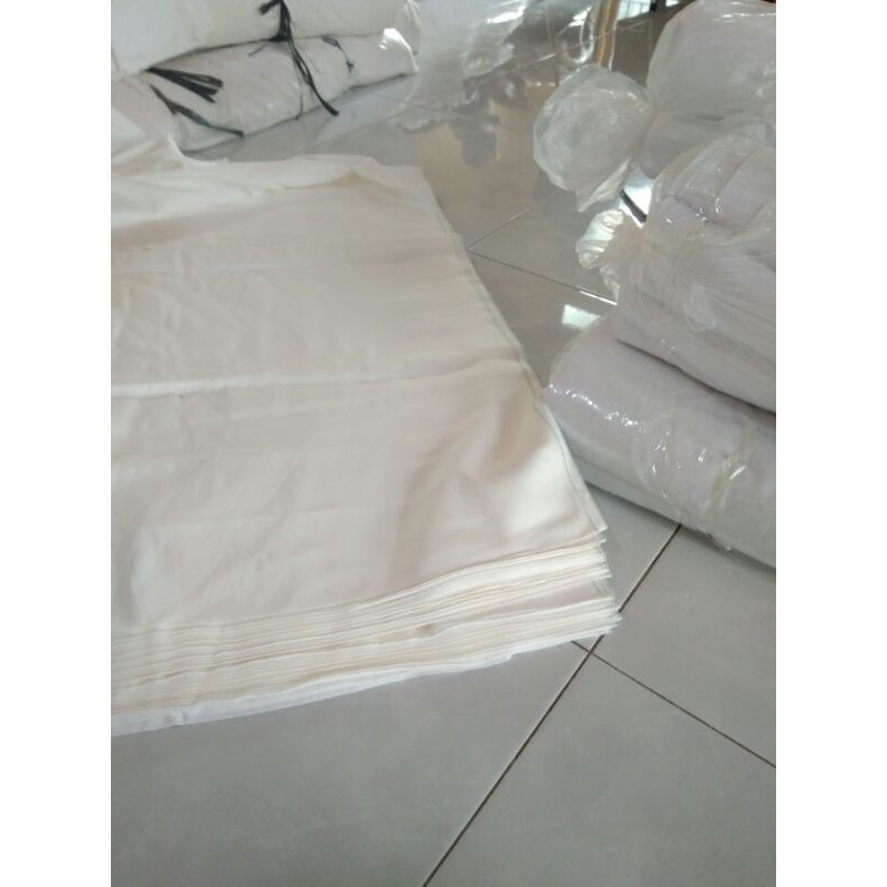 Kain Santung/Rayon Santung Samitex Grade A Putih Polos lebar 120cm harga per setengah meter