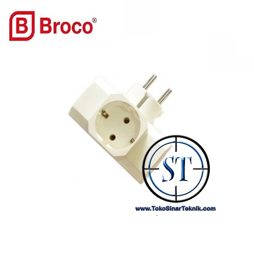 T Arde Broco Steker Colokan Cabang 3 Jalur Listrik Pembagi Arus Listrik AC 220v  Outlet SNI Charger Aman Digunakan