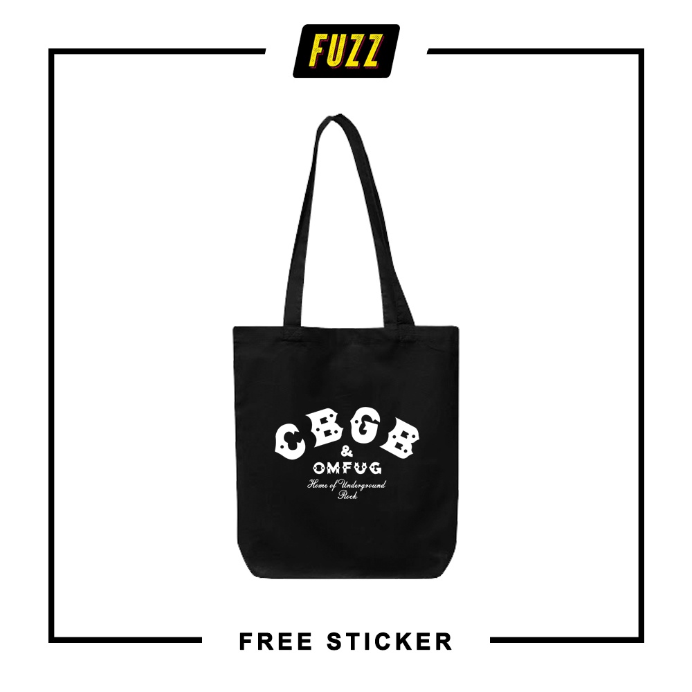 Totebag Resleting CBGB And Omfug Tote Bag Pria Dan Wanita Distro Musik Casual Bahan Kanvas