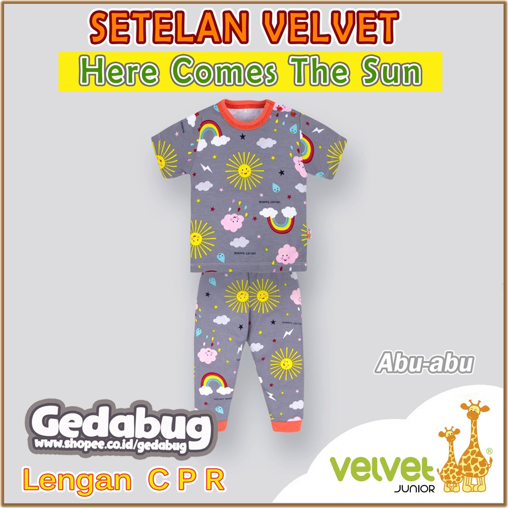 Setelan Piyama Anak CPR | Velvet Junior Here Comes The Sun | 100% Original