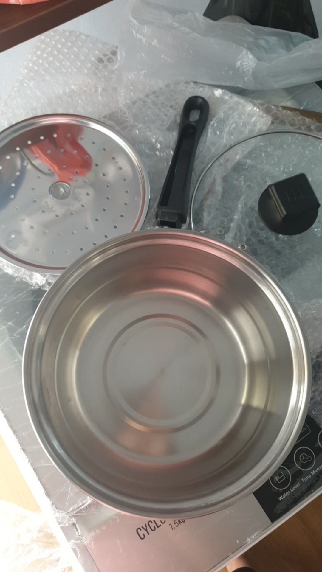 Subron Panci Kukus 20cm Steamer Panci Susu Milk Pot Saringan Multifungsi