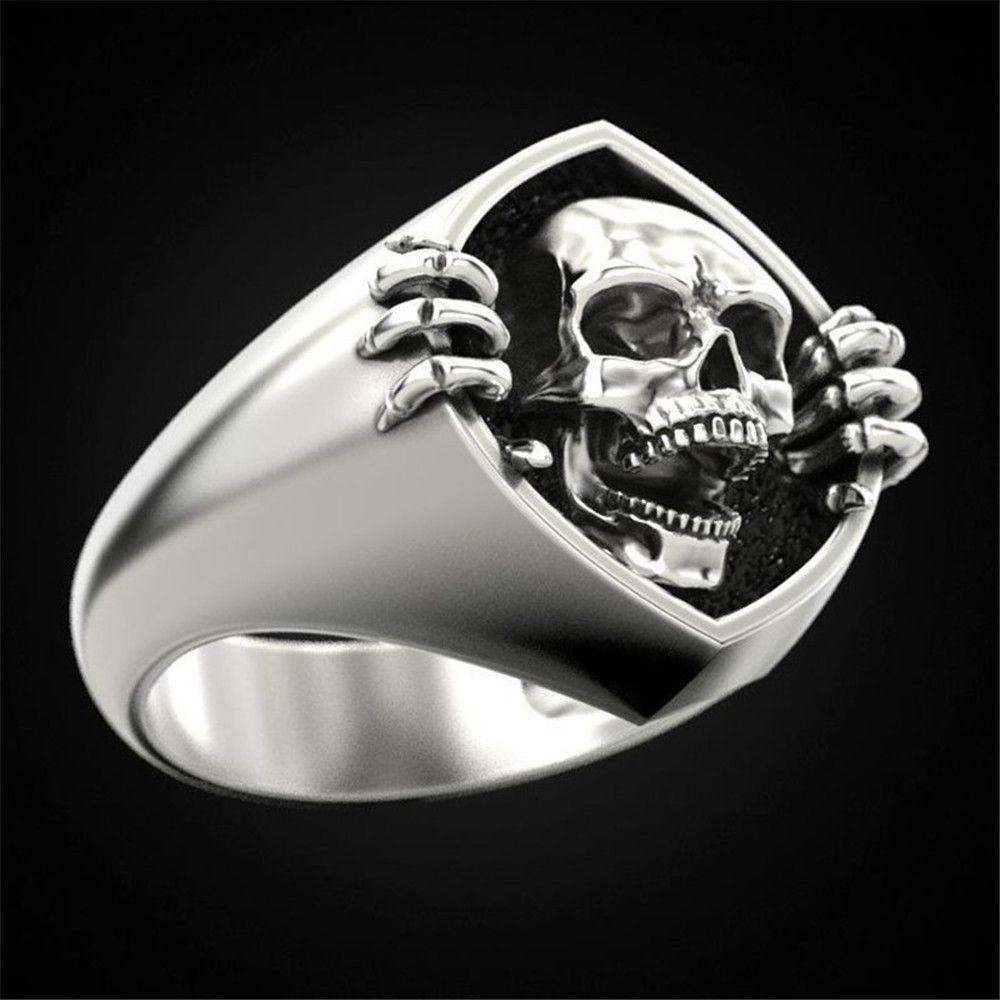 Solighter Cincin Kepribadian Unisex Perhiasan Aksesoris Perhiasan Hadiah Alloy Punk