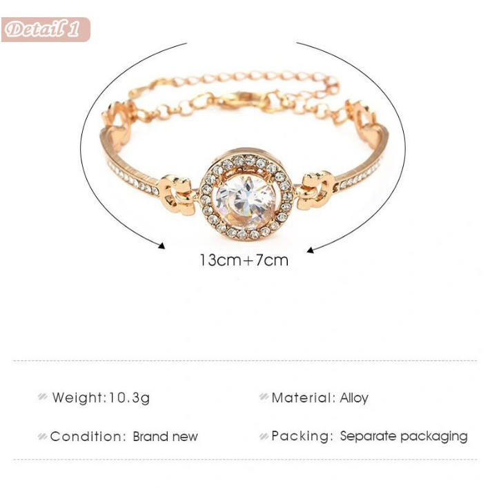 Gelang Fashion Korea Kekinian Titanium Gelang Wanita Perhiasan Tangan Kristal Fashion Anti Karat CBKS LC