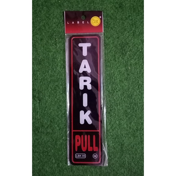 

Label Akrilik Tarik/Pull Hitam Merah