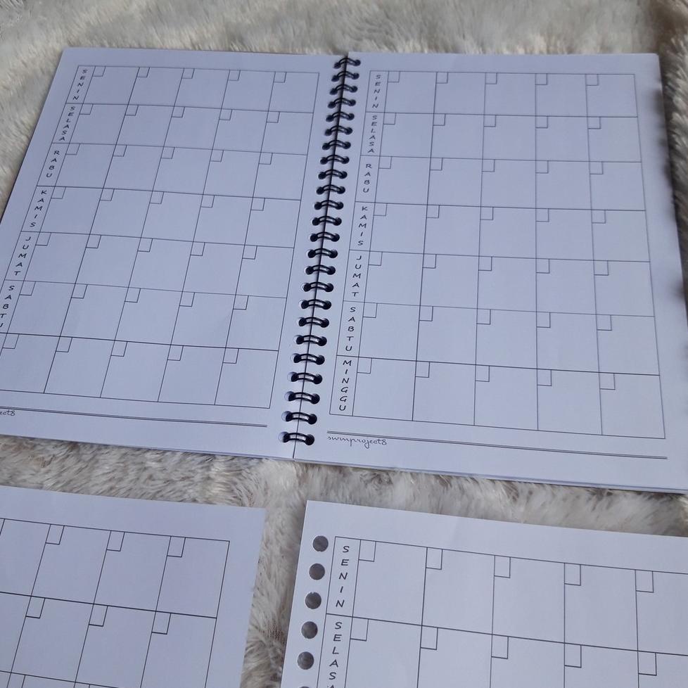 

Q77 planner 22 - notebook spiral refill loose leaf kertas isi binder filler A5 A6 A7 journal monthly
