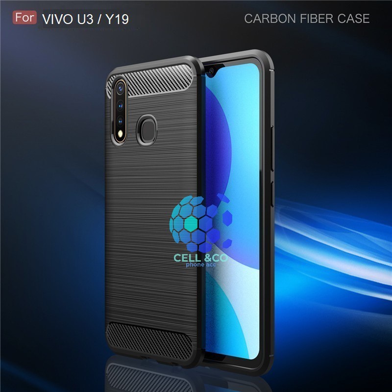 CASE CARBON VIVO Y19 casing hp silikon softcase case premium carbon cover