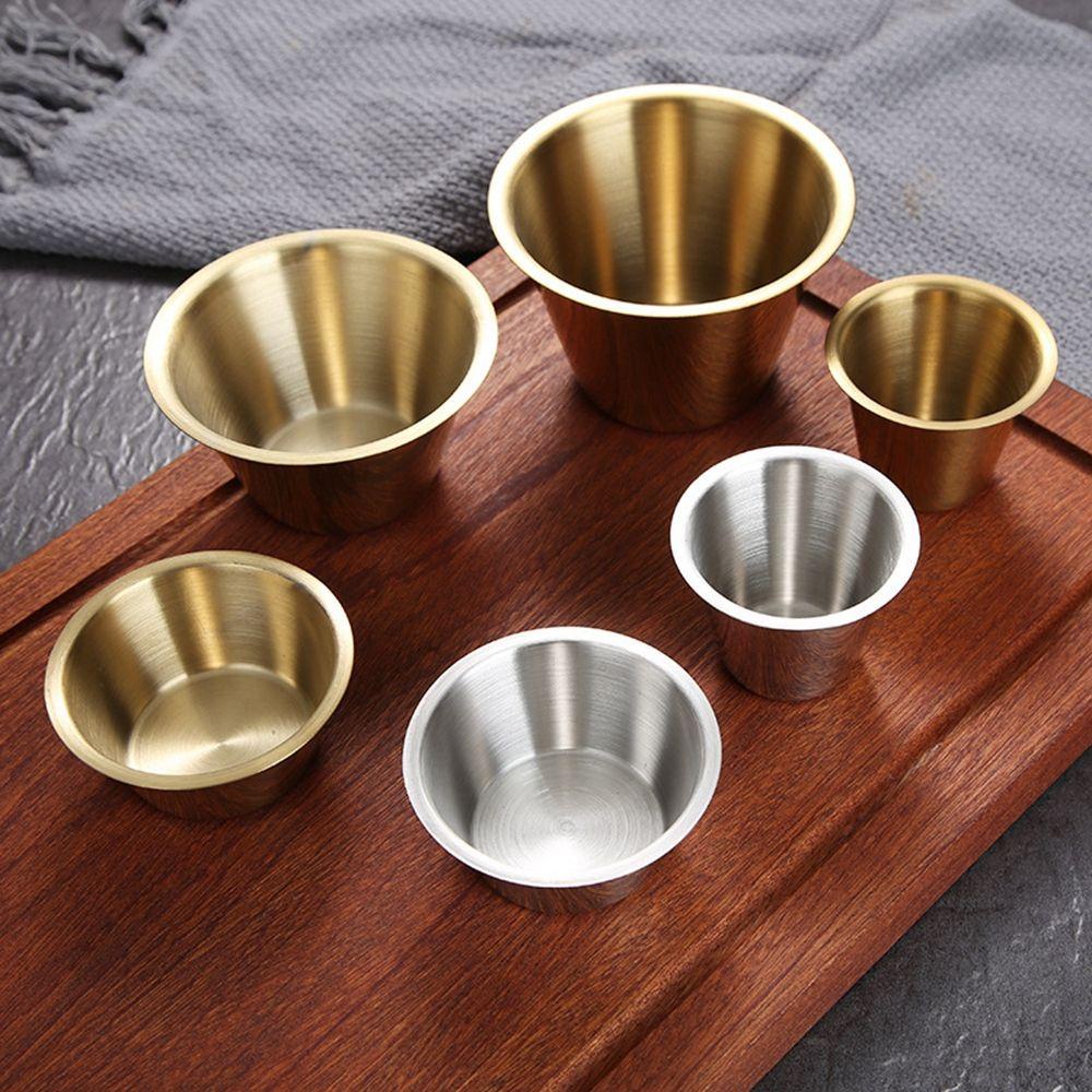 Rebuy Seasoning Dish Untuk Barbecue Bar Restoran Wadah Bumbu Premium Mini Western Sauce Stainless Steel Dipping Bowl