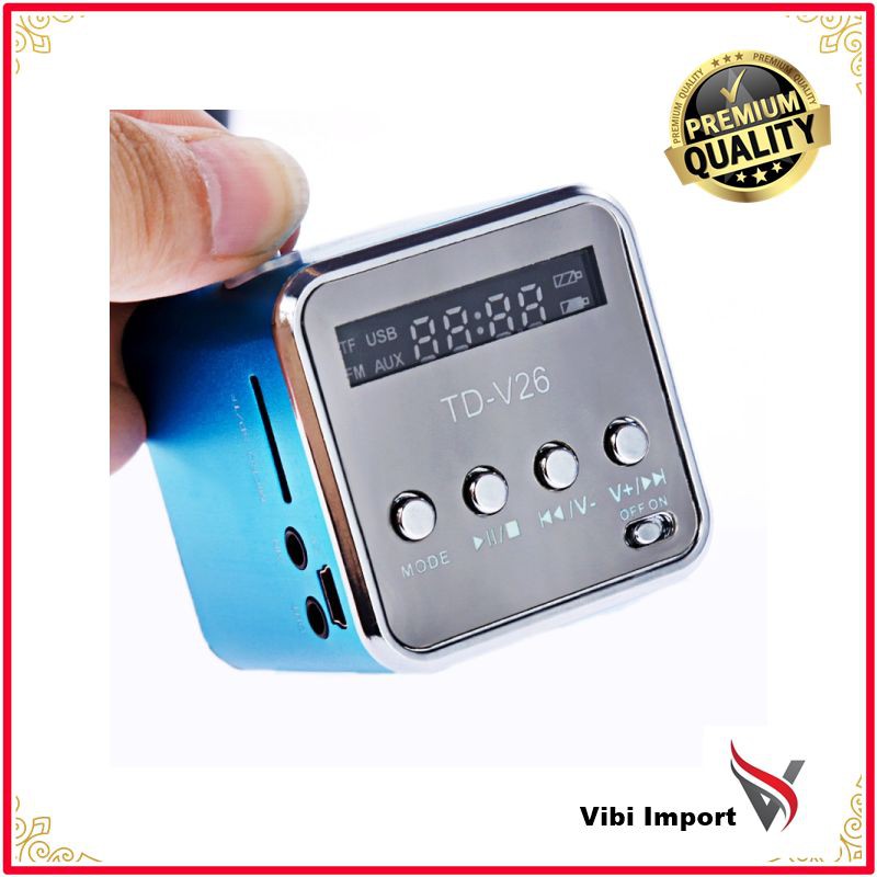 Terlaris Rovtop Portabel TD-V26 FM Digital Radio Speaker Mini FM Radio Receiver Dengan LCD Stereo
