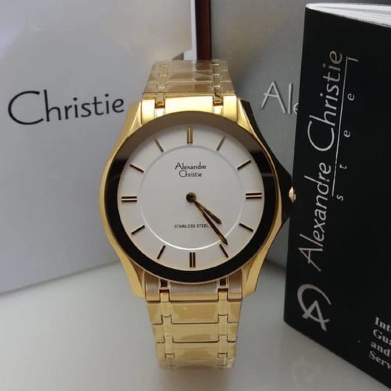 Jam tangan Alexander Christie 8605 Ld gold