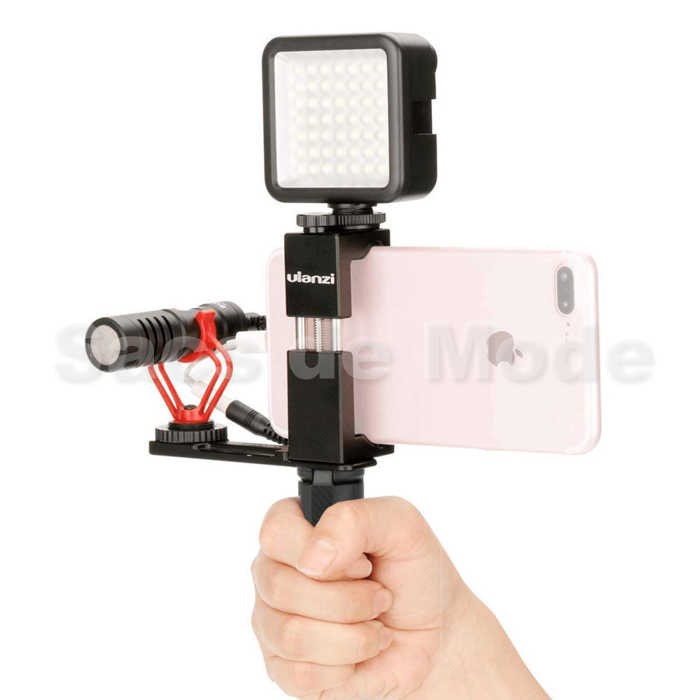 Paket Vlog Ulanzi IRON KIT 1 LED, Holder HP Grip, Mic BOYA BY-MM1