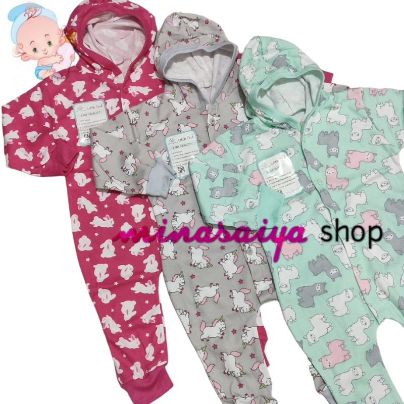 LITTLE OWL Jumper Jumpsuit Bayi SNI Topi Buka Kaki 0 s.d 18 bulan