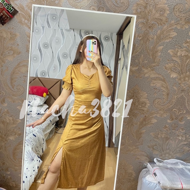 D125 - Korean Vintage Dress Motif Polkadot / Korean Midi dress Import-1