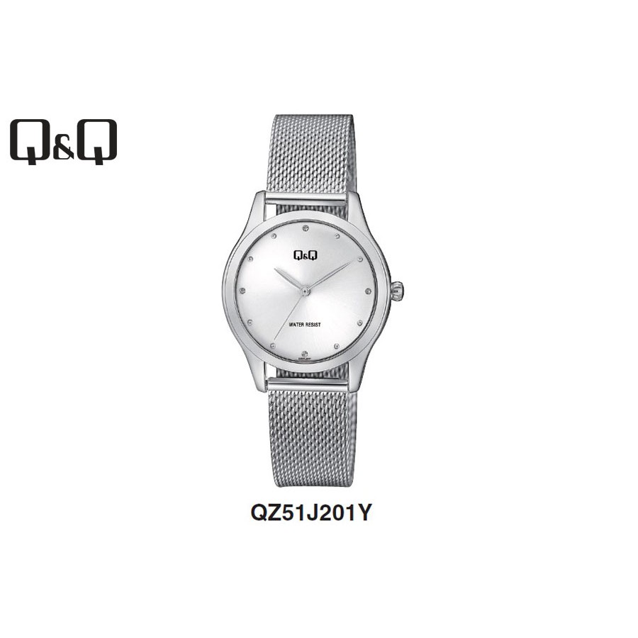 Jam Tangan Wanita Casual Stylist Rantai Stainless Steel Analog Original Q&amp;Q QnQ QQ QZ51 QZ51J Series