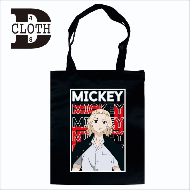 Tas Tote Bag Resleting Anime Mickey Mikey Sano Manjiro Tokyo Revengers Bahan Drill