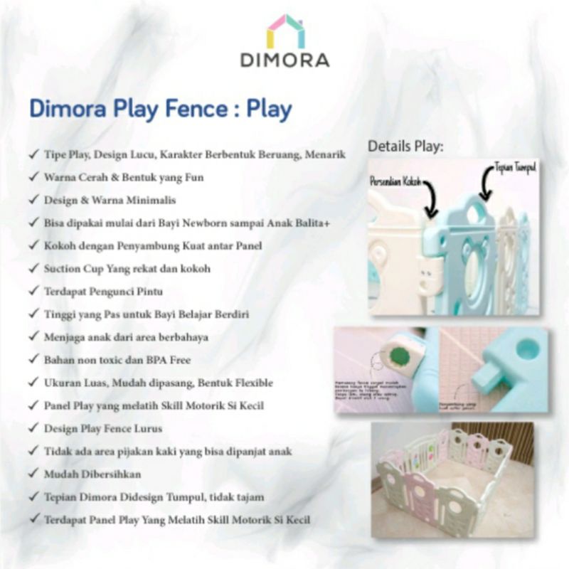 Dimora play 10+2 panel pagar pembatas/ pagar-pagaran