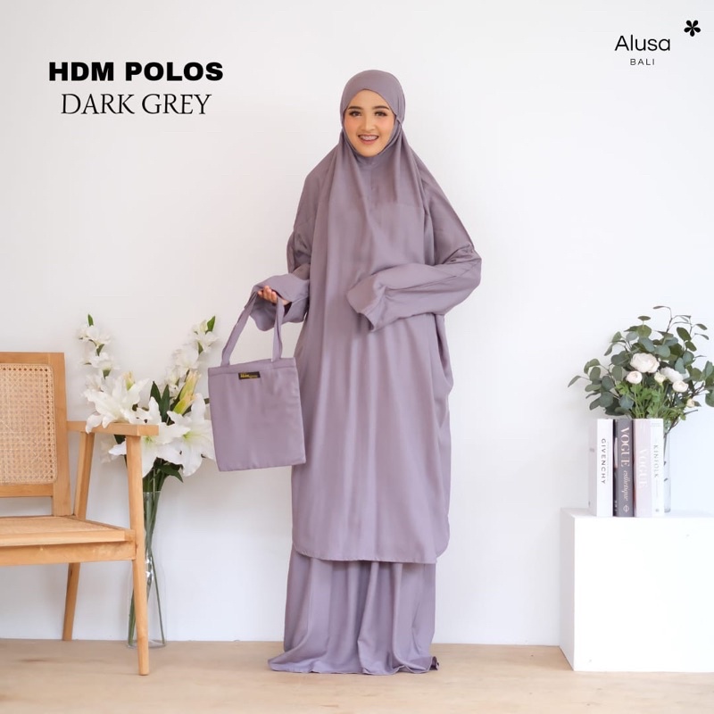 Mukena HDM (Berlengan) Polos ORI Alusa