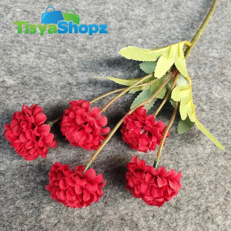 Bunga Pompom Artificial / Bunga Plastik Bunga Hiasan [TANPA POT]-3
