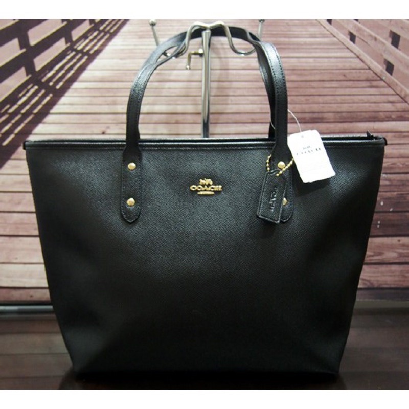 COACH TOTE BAG CROSSGRAIN CITY ZIP LARGE