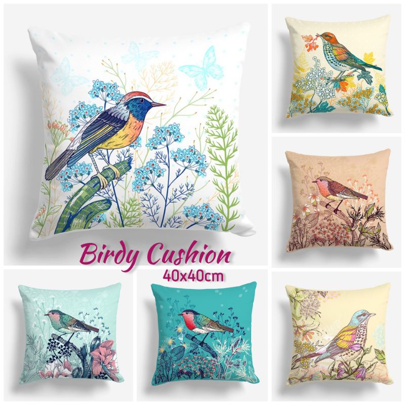 BANTAL SOFA PRINT MOTIF BURUNG BIRDY CUSHION SERIES 40X40 CM