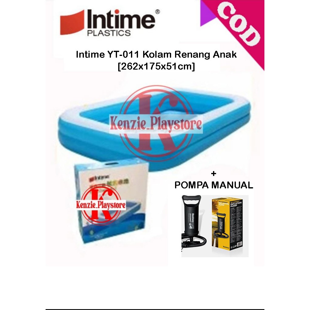 Aquatic Kolam Renang Anak Jumbo (260 x 175 x 51 Cm) Kolam Renang + Pompa Manual