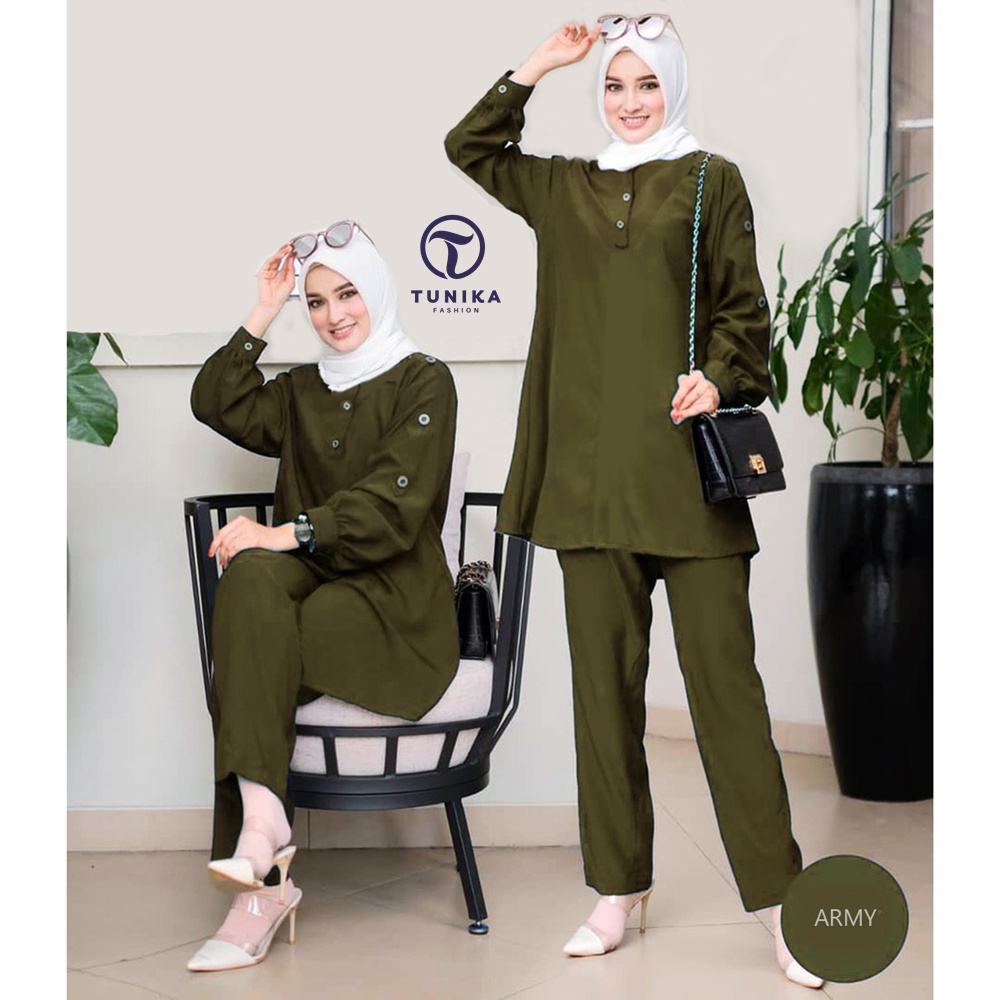 Regina One Set Baju Setelan Wanita Bahan Katun Rayon Premium